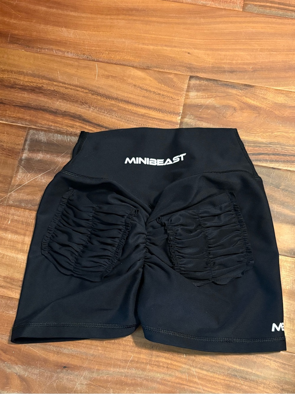 MiniBeast Scrunch Butt Shorts Black Booty Lift Gym Shorts High Waisted (1237) S